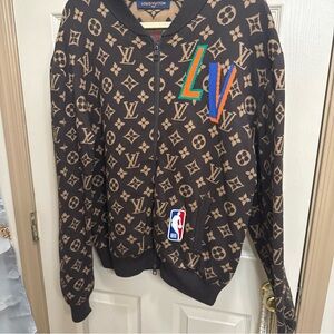 Louis Vuitton Brown Monogram Zip-Up Jacket Size Medium